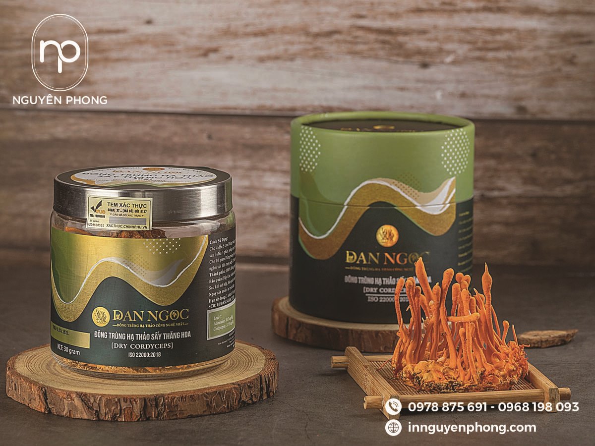 Hộp giấy đựng đông trùng hạ thảo đẹp